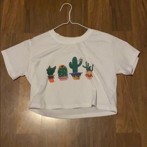 White Cactus crop top